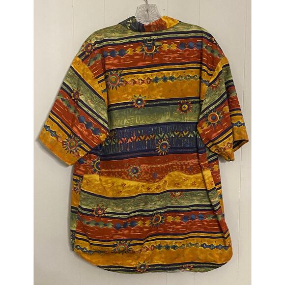 Vintage 90s The Territory Ahead Tribal Aztec Print Button Up Shirt L Grunge SW - Picture 2 of 8